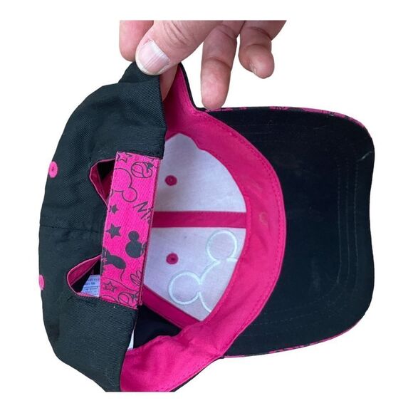 Disney Parks Mickey Mouse Baseball Hat Youth Size Cap Black And Pink - Picture 3 of 7